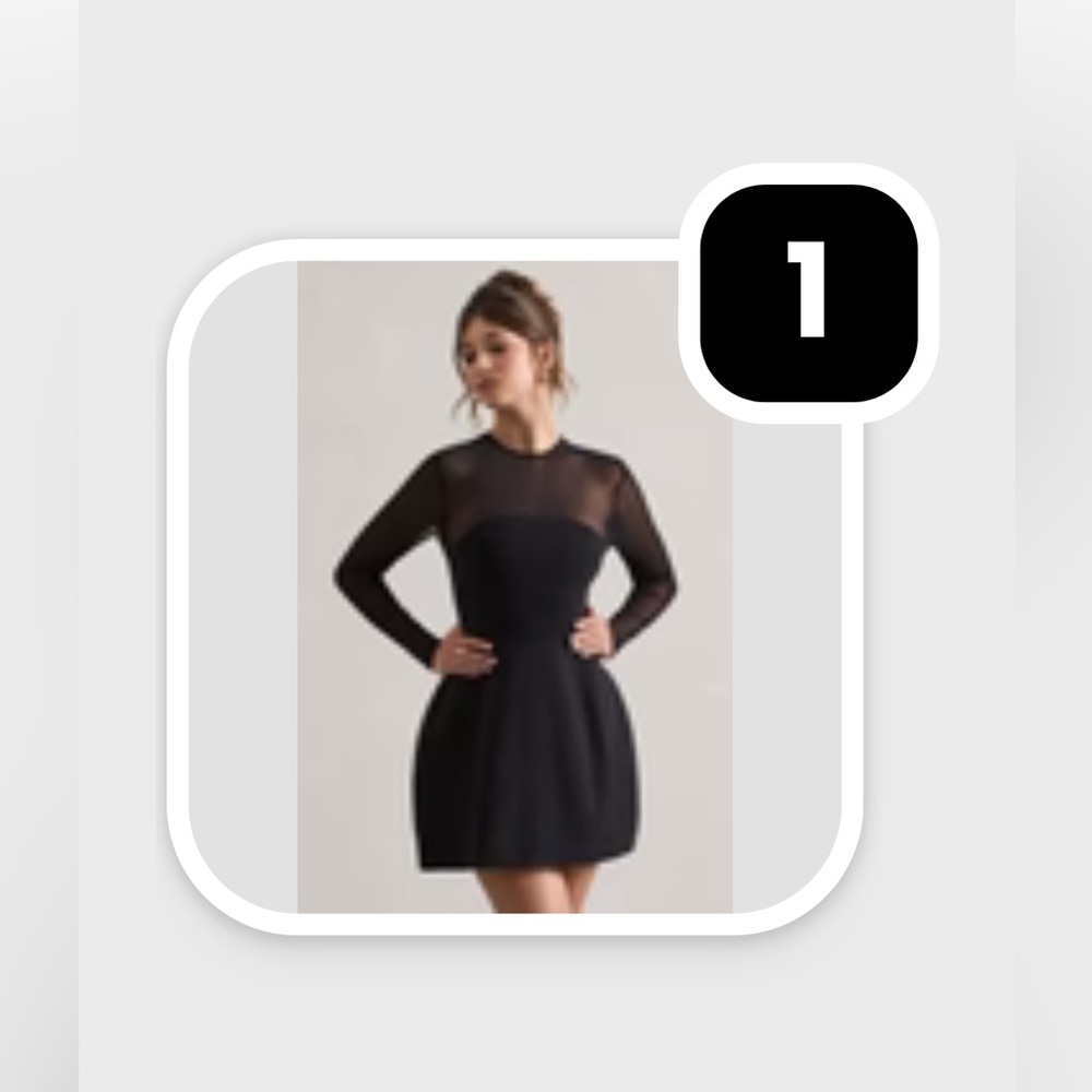 Club L London Black Long Sleeve Dress